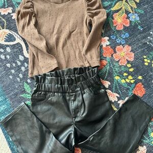 GAP Black Faux Leather Pants